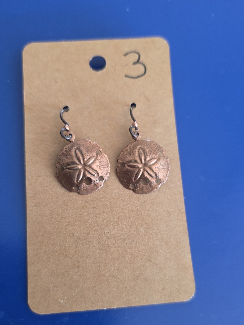 Antique Copper Or Brass Sand Dollar Drop Earrings - Women Jewelry